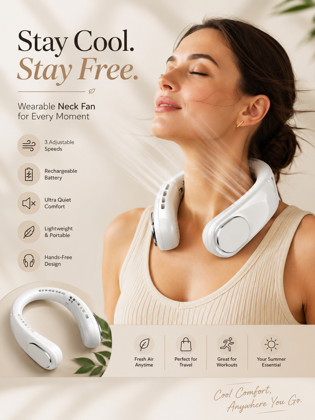 Portable Neck Fan " FREE DELIVERY""LIMITED TIME OFFER"